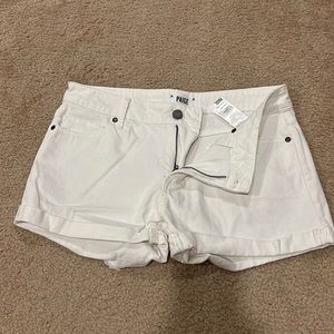 Paige white denim shorts